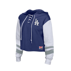 Los Angeles Dodgers Women's Boxy Lace-Up Hoodie - Royal | New Era