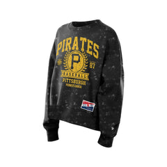 Pittsburgh Pirates Women's Throwback Oversized Boxy Sweatshirt - Black | New Era