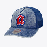 Atlanta Braves Unisex Cooperstown Gameday Adjustable Trucker Hat - Blue | Mitchell & Ness