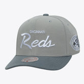 Cincinnati Reds Cooperstown Thunderstorm Head Coach Pro-Crown Adjustable Hat - Gray | Mitchell & Ness