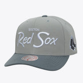 Boston Red Sox Thunderstorm Head Coach Pro-Crown Adjustable Hat - Gray | Mitchell & Ness