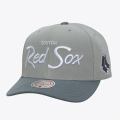 Boston Red Sox Thunderstorm Head Coach Pro-Crown Adjustable Hat - Gray | Mitchell & Ness