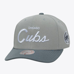 Chicago Cubs Thunderstorm Head Coach Pro-Crown Adjustable Hat - Gray | Mitchell & Ness