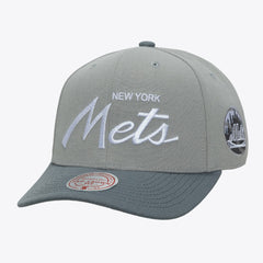 New York Mets Thunderstorm Head Coach Pro-Crown Adjustable Hat - Gray | Mitchell & Ness