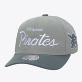 Pittsburgh Pirates Thunderstorm Head Coach Pro-Crown Adjustable Hat - Gray | Mitchell & Ness