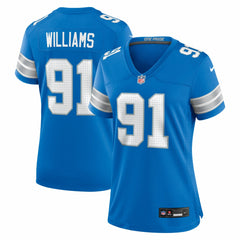 Tyleik Williams Detroit Lions Women's Team Game Jersey - Blue | Nike for sale
