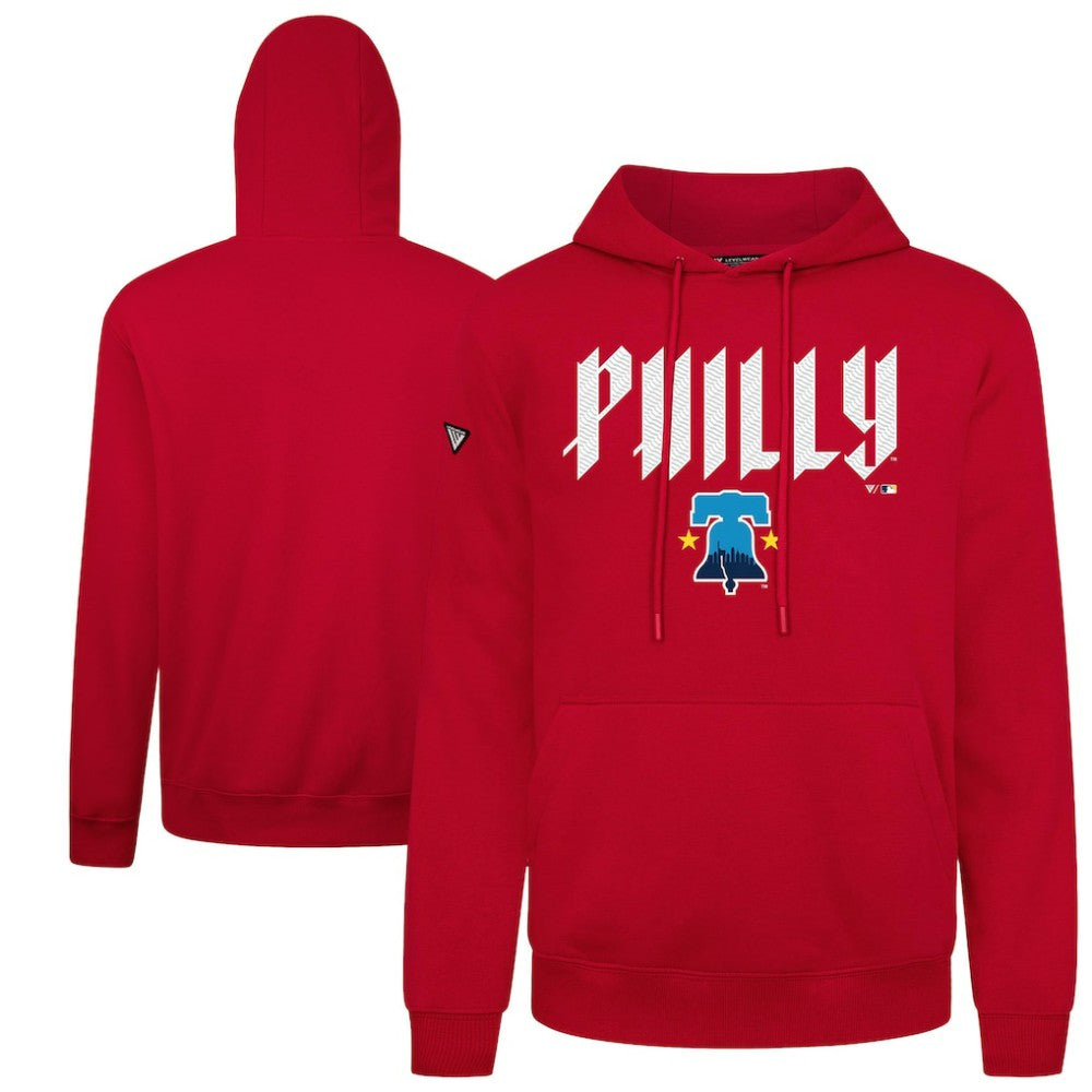 Philadelphia Phillies Levelwear City Connect Podium Back Splash Pullover Hoodie - Red