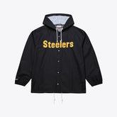 Pittsburgh Steelers Coaches Full-Snap Hooded Windbreaker Jacket - Black sale