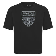 Seattle Mariners Levelwear Oversized Luxe Signature Knit Buckler T-Shirt - Black