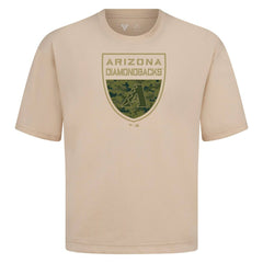 Arizona Diamondbacks Levelwear Oversized Luxe Signature Knit Buckler T-Shirt - Khaki