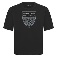 Boston Red Sox Levelwear Oversized Luxe Signature Knit Buckler T-Shirt - Black