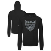 Atlanta Braves Levelwear Mandate Buckler Tri-Blend Pullover Hoodie - Black
