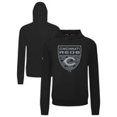 Cincinnati Reds Levelwear Mandate Buckler Tri-Blend Pullover Hoodie - Black