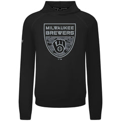Milwaukee Brewers Levelwear Mandate Buckler Tri-Blend Pullover Hoodie - Black