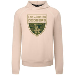 Los Angeles Dodgers Levelwear Mandate Buckler Tri-Blend Pullover Hoodie - Khaki