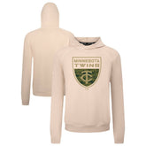 Minnesota Twins Levelwear Mandate Buckler Tri-Blend Pullover Hoodie - Khaki