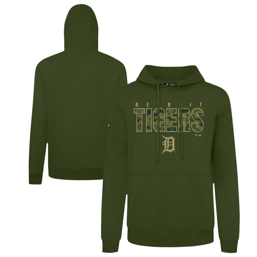 Detroit Tigers Levelwear Podium Protect Pullover Hoodie - Green