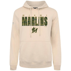 Miami Marlins Levelwear Podium Protect Pullover Hoodie - Khaki