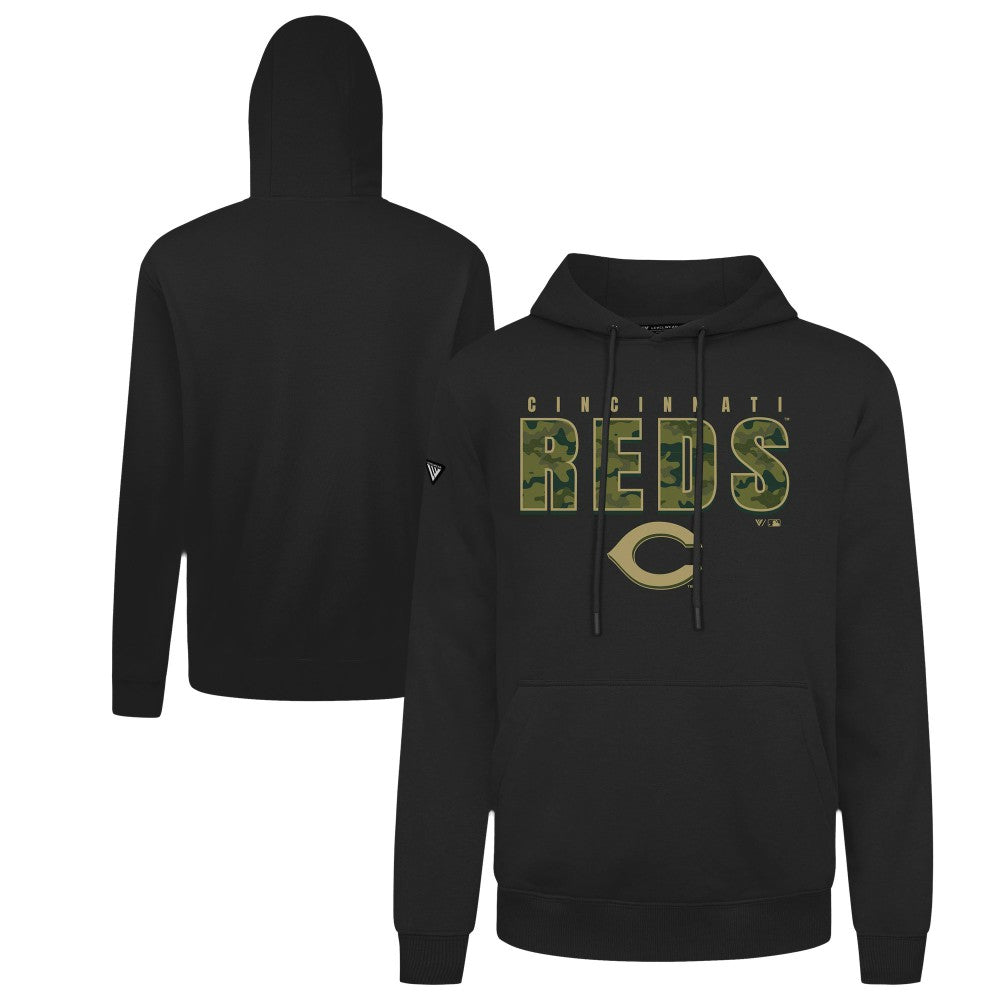 Cincinnati Reds Levelwear Podium Protect Pullover Hoodie - Black