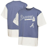 Atlanta Braves Outerstuff Youth Ultimate Pastels Premium Double Run T-Shirt - Navy/Cream