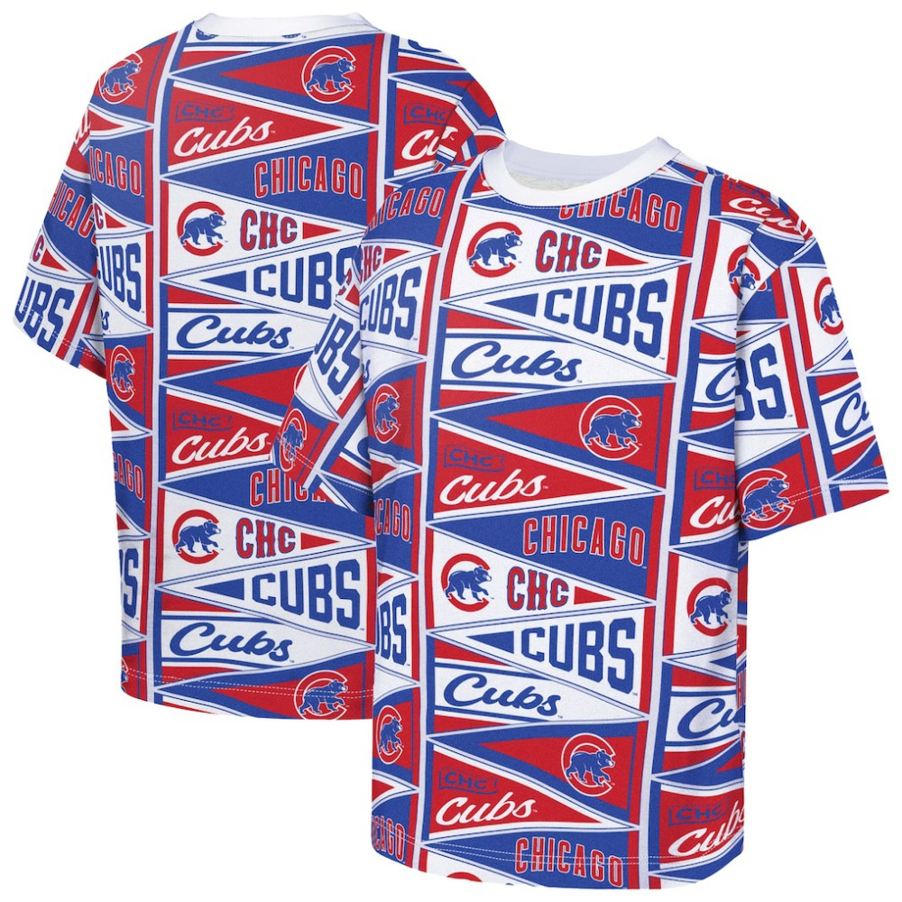 Chicago Cubs Outerstuff Youth All-Over Pennant T-Shirt - Red