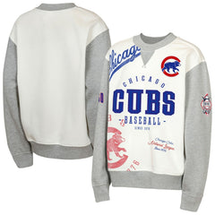 Chicago Cubs Outerstuff Youth Big League Power Hit Fleece Sweatshirt - Cream/Gray