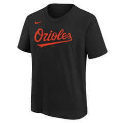 Baltimore Orioles Youth Wordmark T-Shirt - Black | Nike