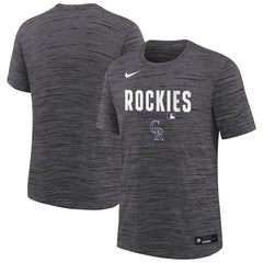 Colorado Rockies Youth Authentic Collection Velocity Dri-FIT T-Shirt - Black | Nike