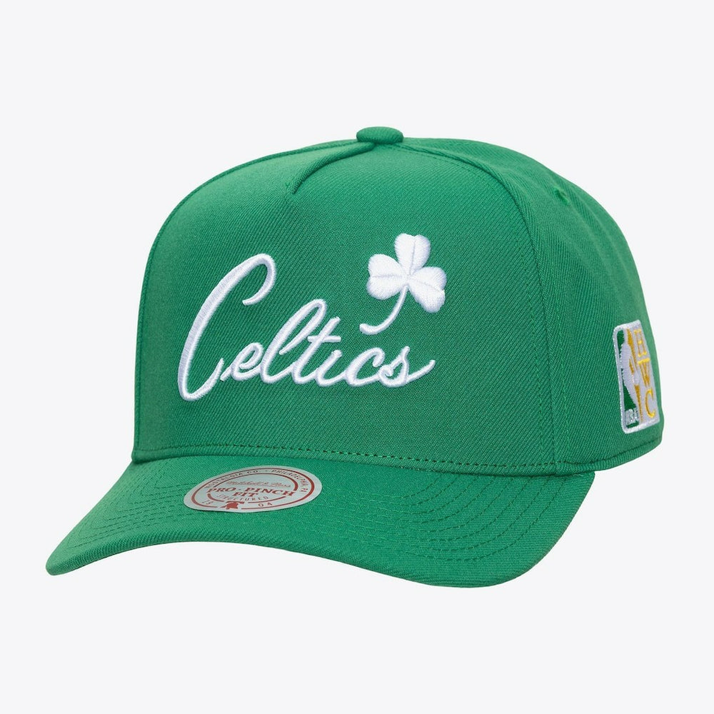 Boston Celtics Legendary Home Pro Pinch Snapback Hat - Kelly Green | Mitchell & Ness online