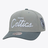 Boston Celtics Thunderstorm Head Coach Pro Crown Snapback Hat - Gray | Mitchell & Ness for sale