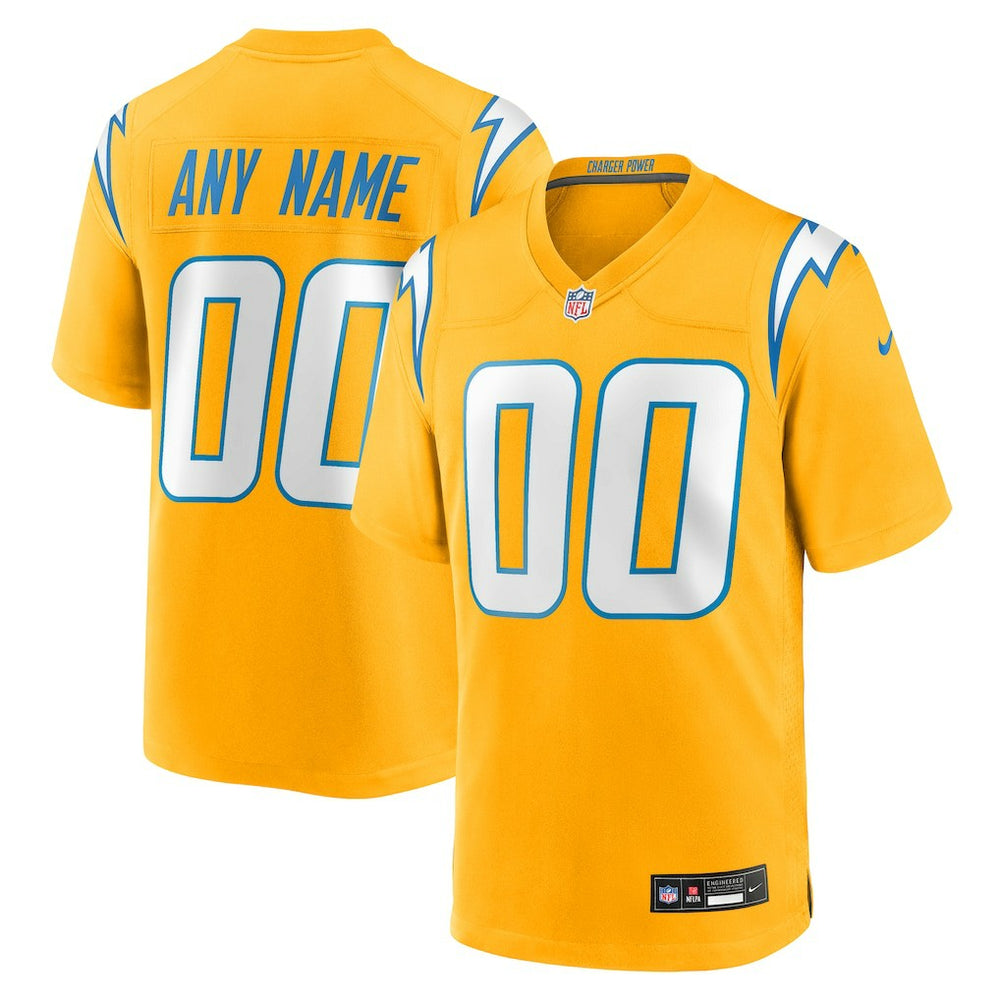Los Angeles Chargers Alternate Charger Power Game Custom Jersey - Gold | Nike discount