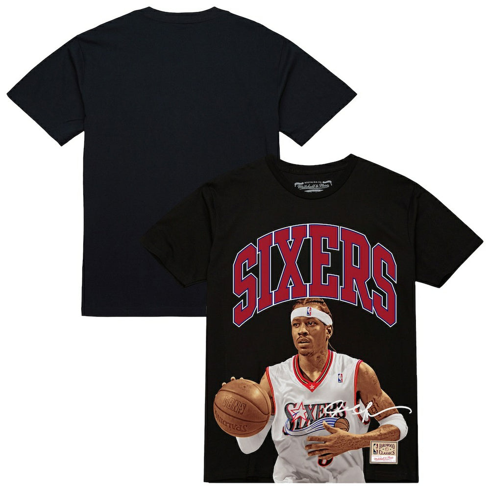 Allen Iverson Philadelphia 76ers Hardwood Classics Player Arch T-Shirt - Black | Mitchell & Ness on sale