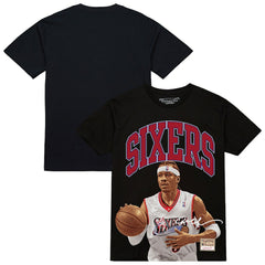Allen Iverson Philadelphia 76ers Hardwood Classics Player Arch T-Shirt - Black | Mitchell & Ness on sale