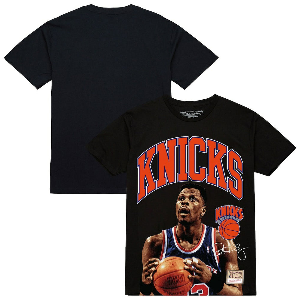 Patrick Ewing New York Knicks Hardwood Classics Player Arch T-Shirt - Black | Mitchell & Ness discount