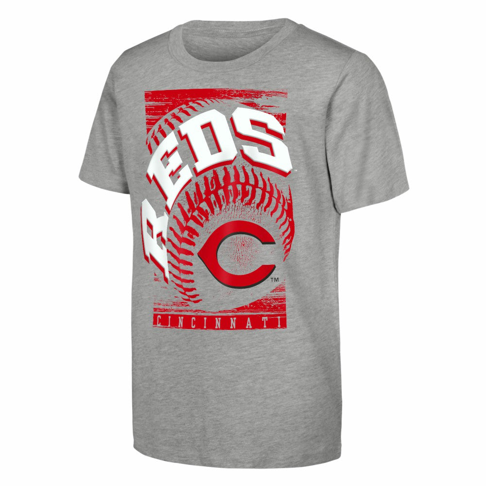Cincinnati Reds Outerstuff Youth Speed Pitch T-Shirt - Heather Gray