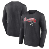 Atlanta Braves Team Lockup Long Sleeve T-Shirt - Charcoal