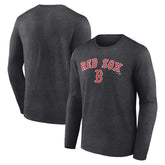 Boston Red Sox Team Lockup Long Sleeve T-Shirt - Charcoal