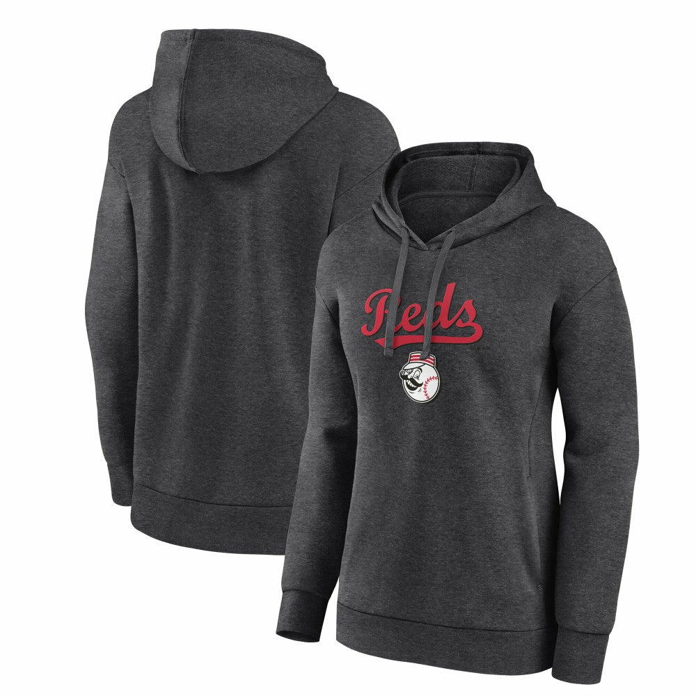Cincinnati Reds Women's Team Lockup Hoodie - Charcoal