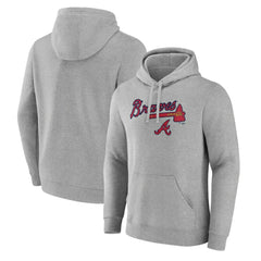 Atlanta Braves Team Lockup Hoodie - Gray