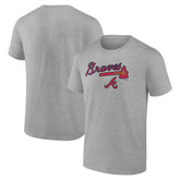 Atlanta Braves Team Lockup T-Shirt - Heather Gray