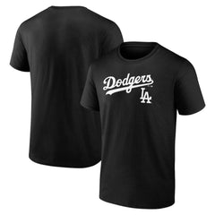 Los Angeles Dodgers Team Lockup T-Shirt - Black