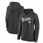 Los Angeles Dodgers Women's Team Lockup Hoodie - Charcoal