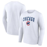 Chicago Cubs Team Lockup Long Sleeve T-Shirt - White