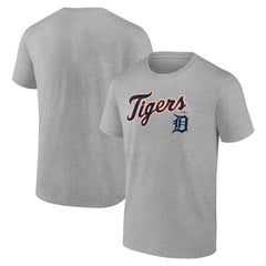 Detroit Tigers Team Lockup T-Shirt - Heather Gray