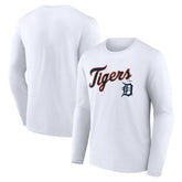 Detroit Tigers Team Lockup Long Sleeve T-Shirt - White