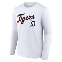 Detroit Tigers Team Lockup Long Sleeve T-Shirt - White