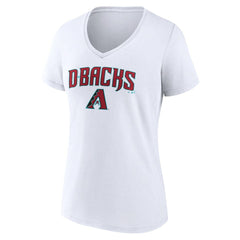 Arizona Diamondbacks Women's Team Lockup V-Neck T-Shirt - White