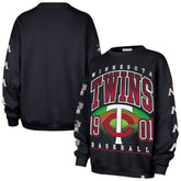 Minnesota Twins Women's Trendy Team Go Big Oversized Sweatshirt - Navy | 47 brand