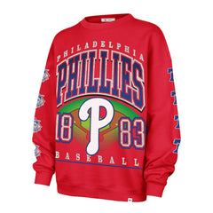 Philadelphia Phillies Women's Trendy Team Go Big Oversized Sweatshirt - Red | 47 brand
