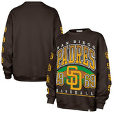 San Diego Padres Women's Trendy Team Go Big Oversized Sweatshirt - Brown | 47 brand